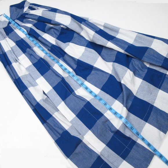 Anthropologie Sunday in Brooklyn Plaid Side-Slit Skirt Blue White XXS 2XS - Picture 7 of 8